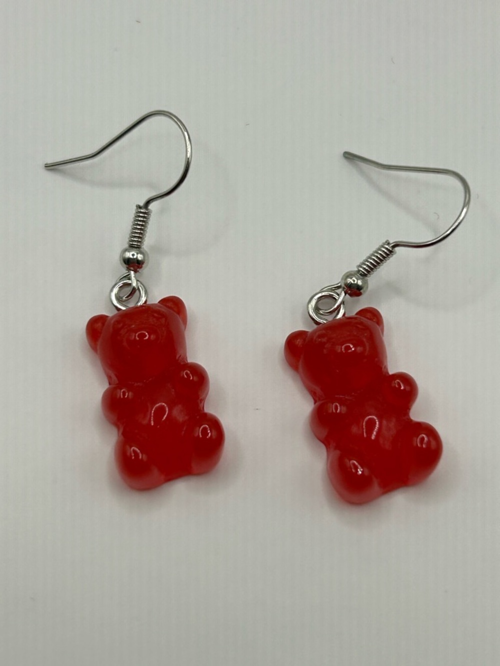 Red Gummy Bear Dangle Earrings